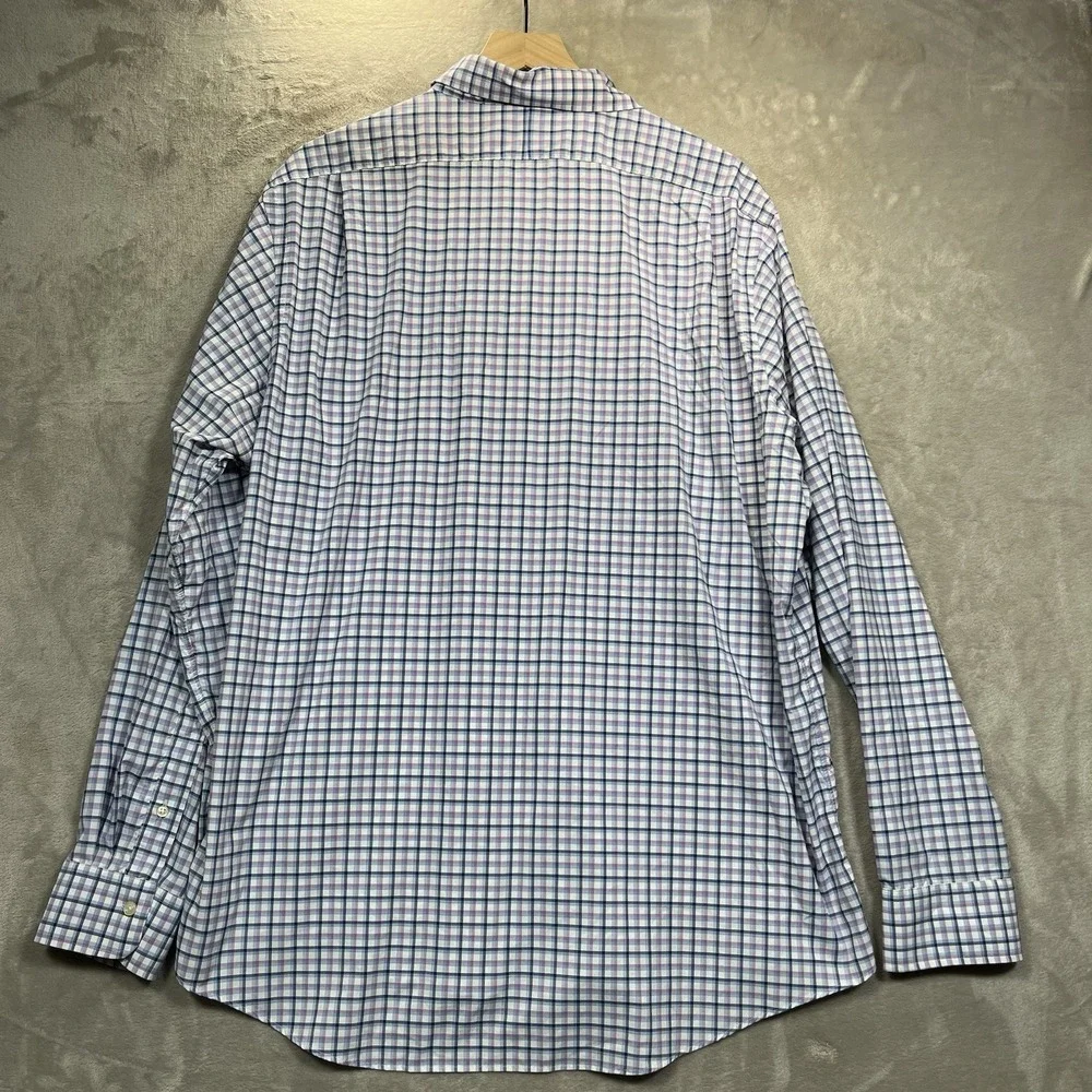 Polo Ralph Lauren Shirt Mens 2XL Blue Pink Plaid Performance Long Sleeve